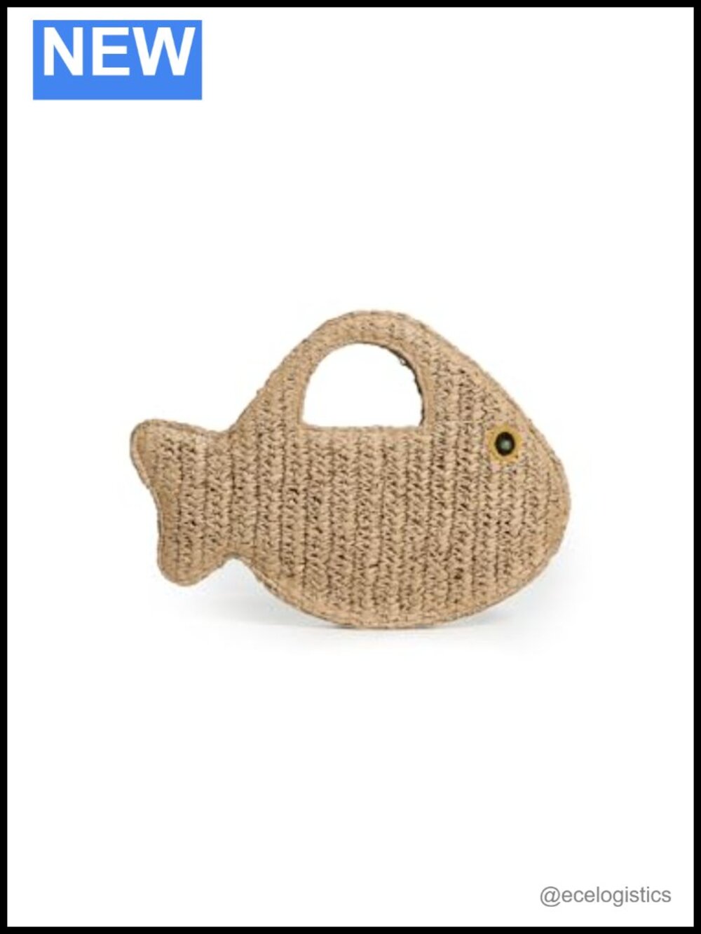SIMONMILLER Fish Bag Raffia Clutch Handbag